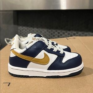Nike Kids' White and Gold Sneakers